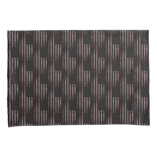 Zwart en Roze Grunge Amerikaanse vlag Dual Pattern Kussensloop (Voorkant-Rechts)