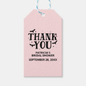 Zwart en roze halloween Vrijgezellenfeest Dank je Cadeaulabel (Voorkant)