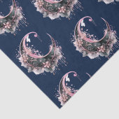 Zwart en Roze Halve Maan Patroon Halloween Tissuepapier (Detail)