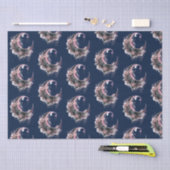 Zwart en Roze Halve Maan Patroon Halloween Tissuepapier (Craft)