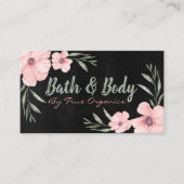 Zwart en roze handgemaakte spa-bath & body visitekaartje (Voorkant)