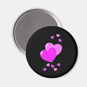Zwart en roze harten magneet (Voorkant / Achterkant)
