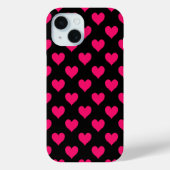Zwart en roze hartritme Case-Mate iPhone case (Achterkant)