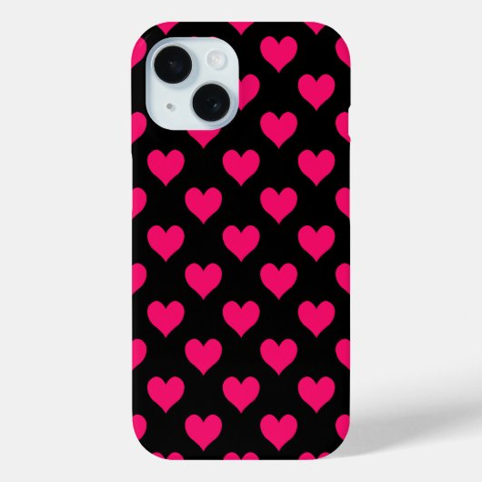 Zwart en roze hartritme Case-Mate iPhone case (Achterkant)