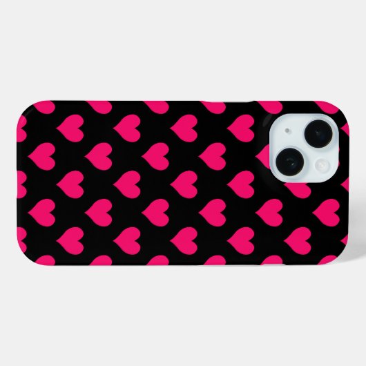 Zwart en roze hartritme Case-Mate iPhone case (Achterkant (horizontaal))