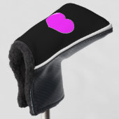 Zwart en roze hartverwarmingstoestel golfheadcover (3/4 voorkant)