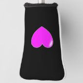 Zwart en roze hartverwarmingstoestel golfheadcover (Draai 90)