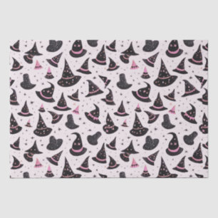Zwart en Roze Heks Petten Sterren Roze Halloween Tissuepapier