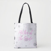 Zwart en Roze Hemelse Moeder van de Bruid Tote Bag (Voorkant)