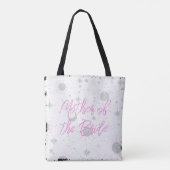 Zwart en Roze Hemelse Moeder van de Bruid Tote Bag (Achterkant)