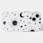 Zwart en Roze Hemelzon Maan Sterren Case-Mate iPhone Case (Achterkant (horizontaal))
