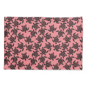 Zwart en roze herhalen motief | Zeeen schildpadpat Kussensloop (Achterkant)