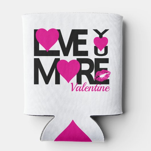 Zwart en roze houden meer van je blikjeskoeler (Achterkant)