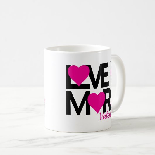 Zwart en roze houden meer van je koffiemok (Voorkant rechts)