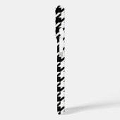 Zwart en Roze Houndstooth Patroon Monogram Case-Mate iPhone Case (Achterkant / Links)