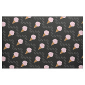 Zwart en roze Ice Cream Cone wervelt stof (Fat Quarter)
