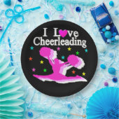 ZWART EN ROZE IK HOU VAN CHEERLEADER PAPIEREN BORD (Feest)