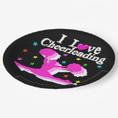 ZWART EN ROZE IK HOU VAN CHEERLEADER PAPIEREN BORD (Gekanteld)