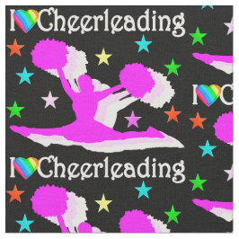 ZWART EN ROZE IK HOU VAN CHEERLEADERSTOF STOF