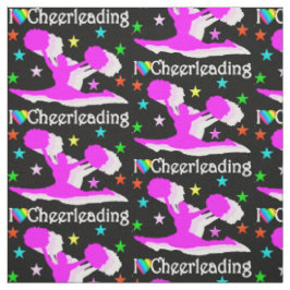 ZWART EN ROZE IK HOU VAN CHEERLEADERSTOF STOF