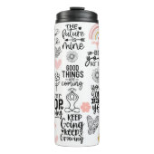 Zwart en Roze Inspirerend Thermosbeker (Voorkant)