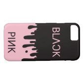 Zwart en roze iPhone case (Achterkant (Horizontaal))