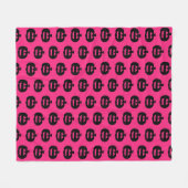 Zwart en roze Jack op Lantaarns Fleece Deken (Voorkant (Horizontaal))