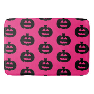 Zwart en roze Jack op Lantaarns Fleece Deken Badmat