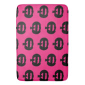 Zwart en roze Jack op Lantaarns Fleece Deken Badmat (Voorkant Verticaal)