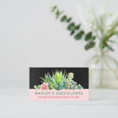Zwart en roze kieuw Succulent Plant Visitekaartje (Staand voorkant)