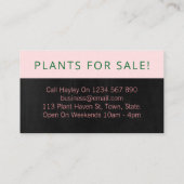 Zwart en roze kieuw Succulent Plant Visitekaartje (Achterkant)