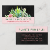 Zwart en roze kieuw Succulent Plant Visitekaartje (Voorkant / Achterkant)