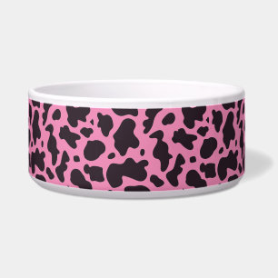 Zwart en roze Koe Patroon afdrukken Voerbakje