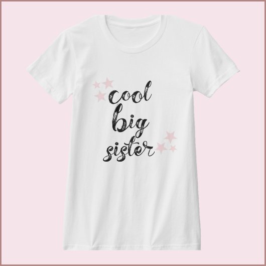 Zwart en Roze Koele Grote Zuster T-shirt