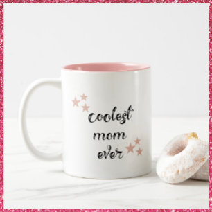  zwart en roze koelste mam ooit tweekleurige koffiemok