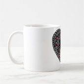 Zwart en Roze Lace Heart Koffiemok (Links)