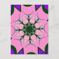 Zwart en roze leuk bloemmotief monogram 