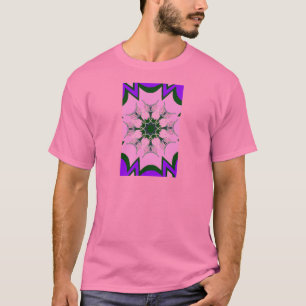 Zwart en roze leuk bloemmotief monogram  t-shirt