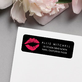 Zwart en Roze Lips Retouradres Etiket