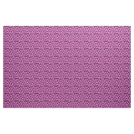 Zwart en roze luipaardprint stof (Yard (91,4 cm))