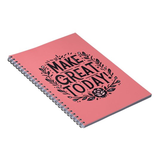 Zwart en Roze Make Great Today Notitieboek (Rechterzijde)