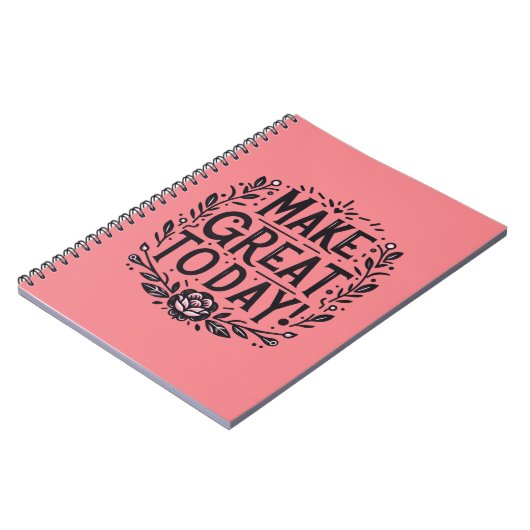 Zwart en Roze Make Great Today Notitieboek (Linkerzijde)