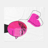 Zwart en roze Man met liefde voor de geest Fleece Deken (Voorkant (Horizontaal))