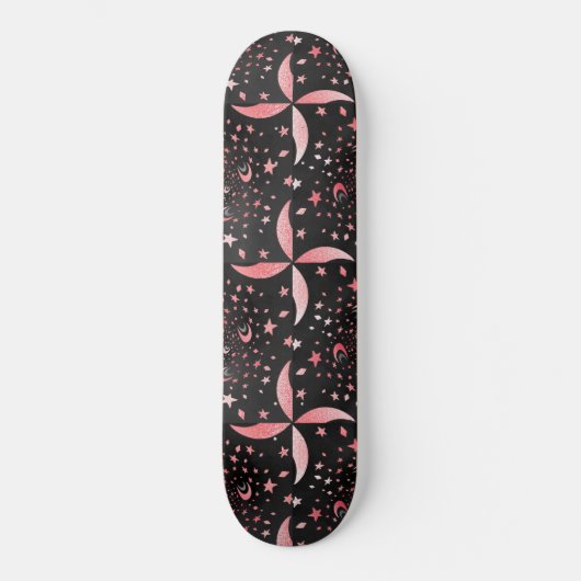 zwart en roze melkwegstelsel persoonlijk skateboard (Voorkant)