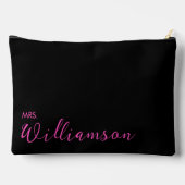 Zwart en roze mevrouw pas getrouwd etui (Achterkant)