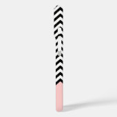 Zwart en Roze Modern Chevron Custom Monogram Case-Mate iPhone Case (Achterkant / Links)