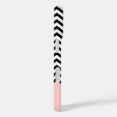 Zwart en Roze Modern Chevron Custom Monogram Case-Mate iPhone Case (Achterkant / Rechts)