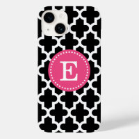Zwart en Roze Modern Marokkaans Monogram