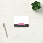 Zwart en Roze Monogram Quatrefoil Post-it® Notes (Kantoor)