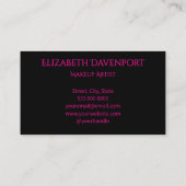 Zwart en roze monogram visitekaartje (Achterkant)